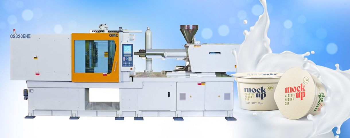 In-mold labeling plastic injection molding machine.
